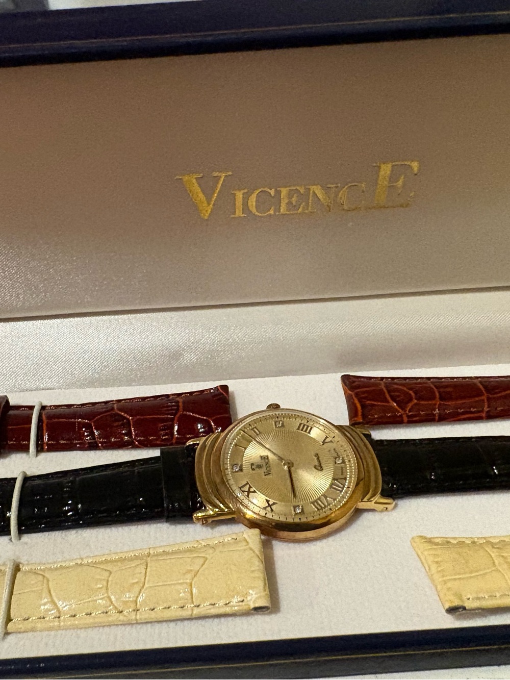 Gold-Tone Women's Dress Watch with Interchangeable Straps